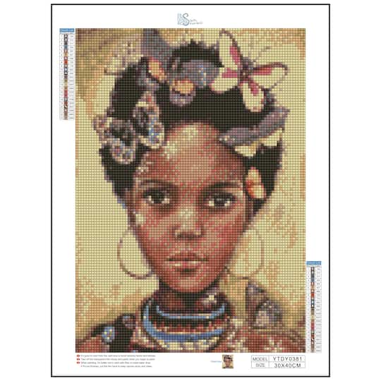 Sparkly Selections Girl With Butterfly Diamond Painting Kit, Square Diamonds